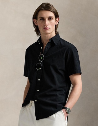 Camisa casual polo rl de algodón manga corta para hombre