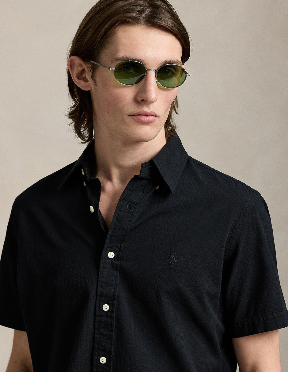 Camisa casual polo rl de algodón manga corta para hombre