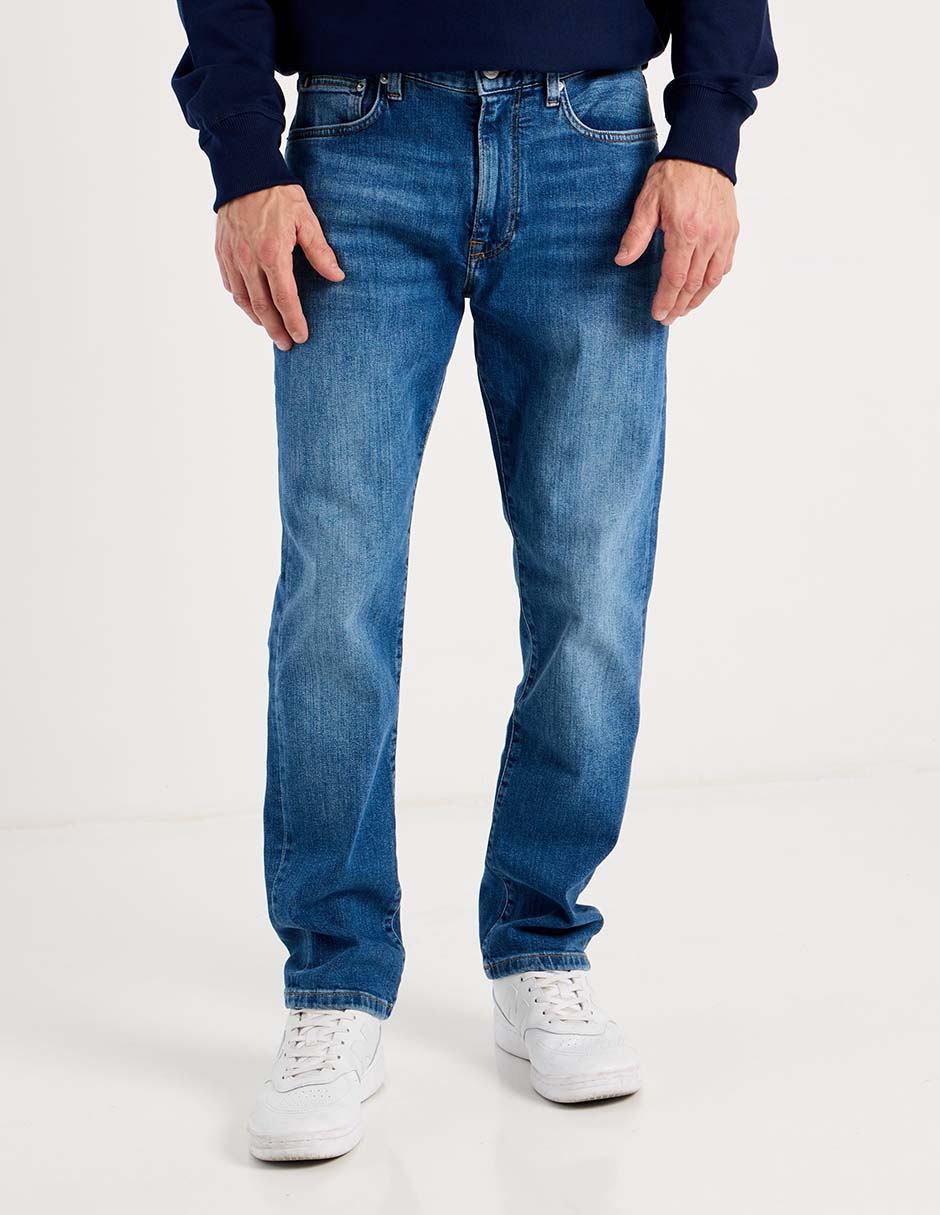 Jeans regular lavado stone wash para hombre