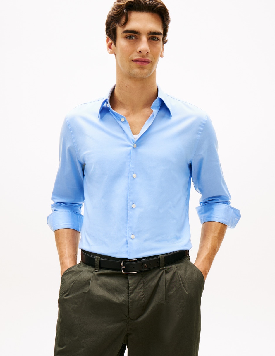 Camisa casual de algodón manga larga para hombre
